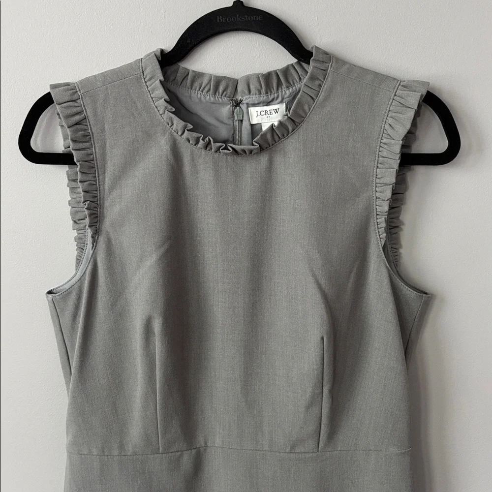 J. Crew Gray Ruffle-Sleeve Mini Dress size 8